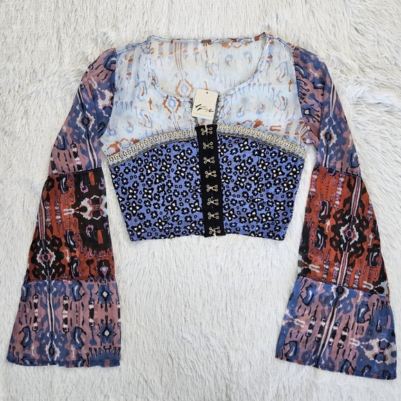 Free People Walk That Way Printed Top - Picture 2 of 9